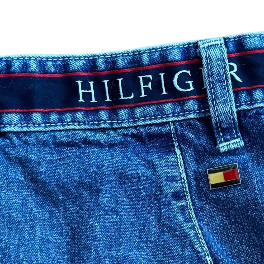 90's Tommy Hilfiger Denim Skirt | Tommy Hilfiger | 90s skirt Logo waist band - Picture 2 of 8